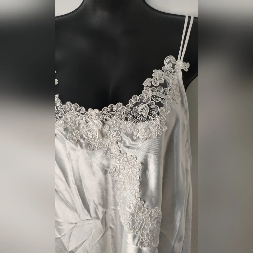 Vintage‎ California Miss White Satin Lace Nightgown Dress & Robe Size 2X 22W/24W